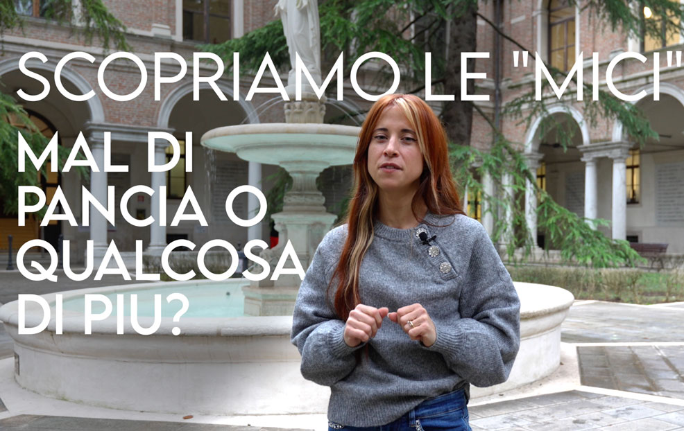 Giornalista che spiega il progetto MICI dell'università di Padova