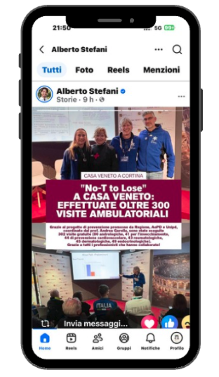 Social del presidente Alberto Stefani per di salute